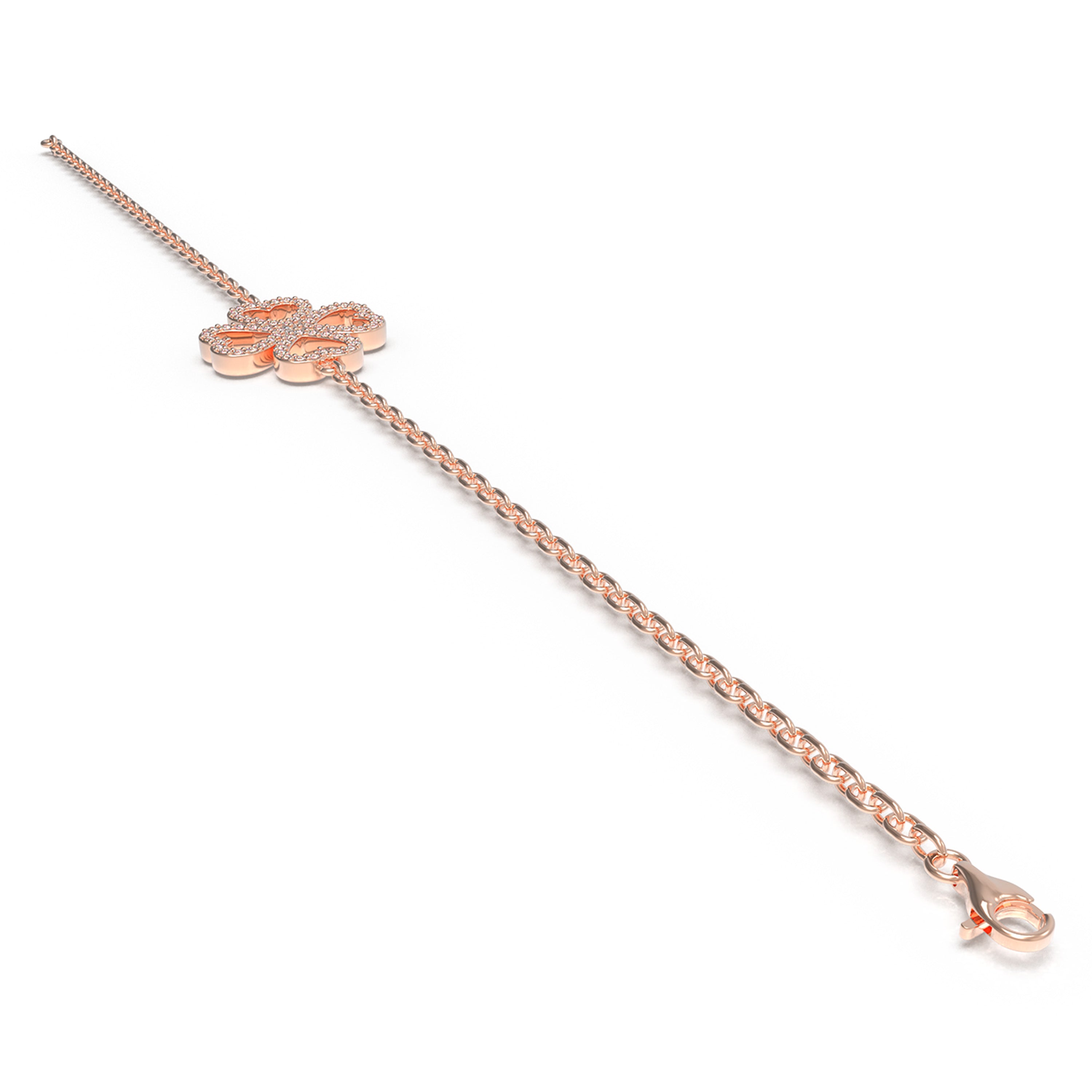 0.4CT Lab Grown Diamond Heart Lucky Bracelet, 10K/14K Solid Rose Gold Hypoallergenic Dainty Bracelet, Jewelry Gift for Women Anniversary Holiday Birthday