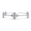 ELVORIQUE Five-Station Four-Leaf Clover Lab-Grown Diamond Bracelet