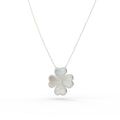 Mother-of-Pearl Heart Clover Moissanite Necklace – 0.50 CTW