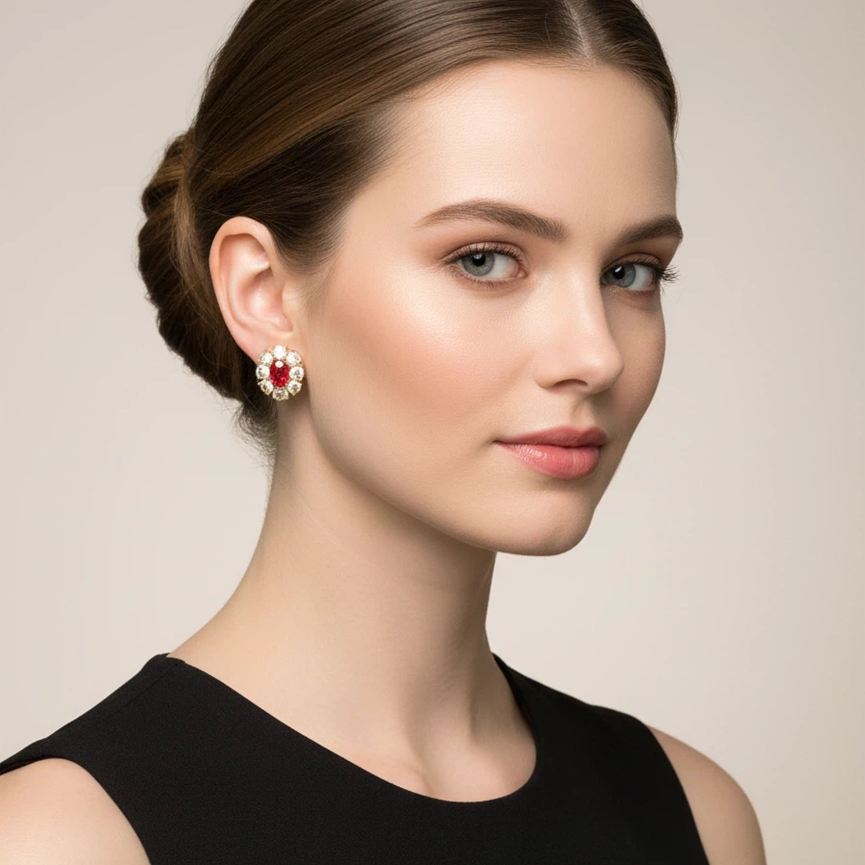 Customizable 10K/14K Rose/White/Yellow Gold Or 950 Platinum Double Lab-Grown Ruby Earrings (1.5ct Total) | VVS1-VVS2 D-E Color | Gift for Women