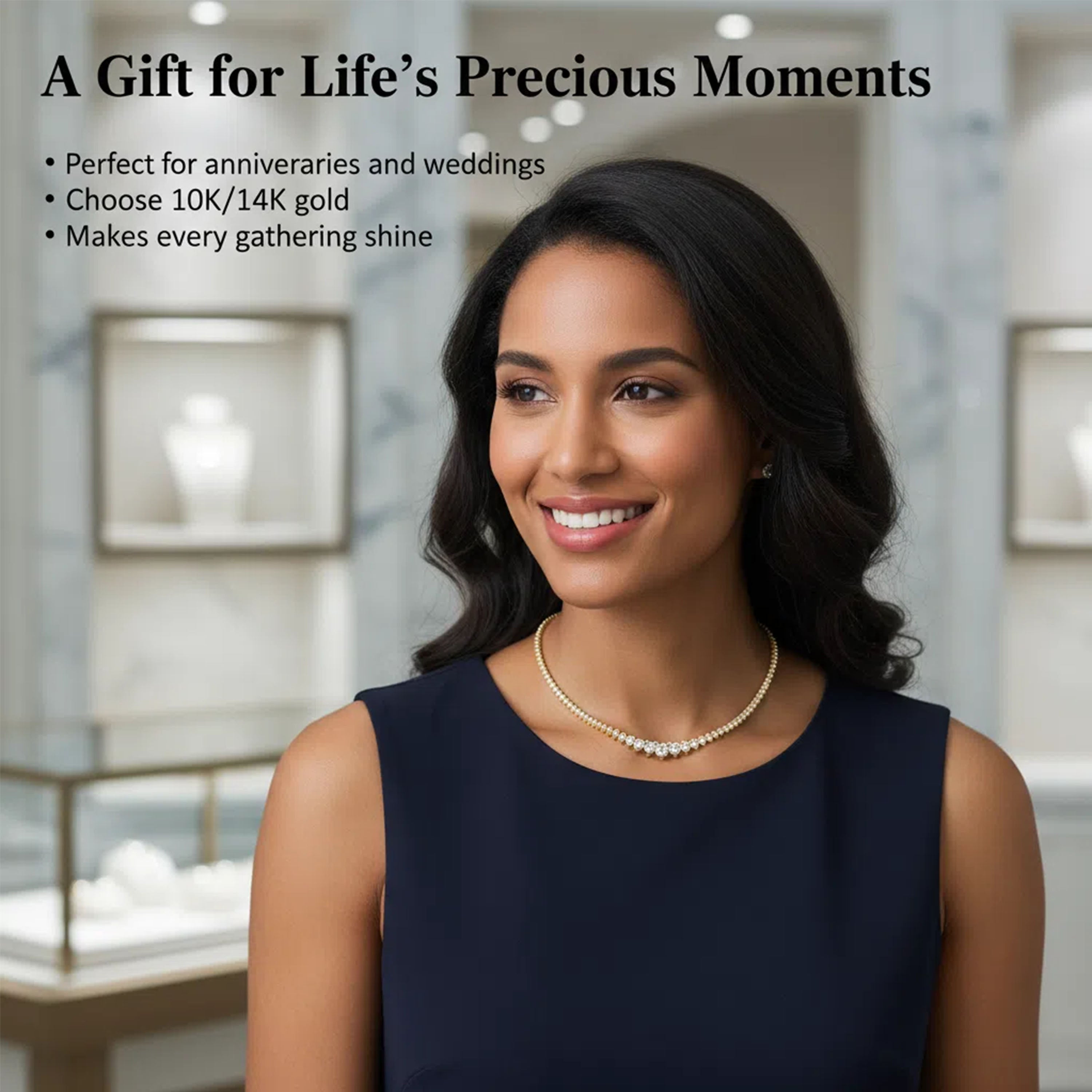 Lab-Grown Diamond Necklace, 8ct/10ct D-E Color VVS1-VVS2, 10K/14K Yellow Gold, 16 Inch Anniversary & Wedding Gift for Women