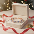 ELVORIQUE Marquise Blue Sapphire & Moissanite Bracelet in Rose Gold