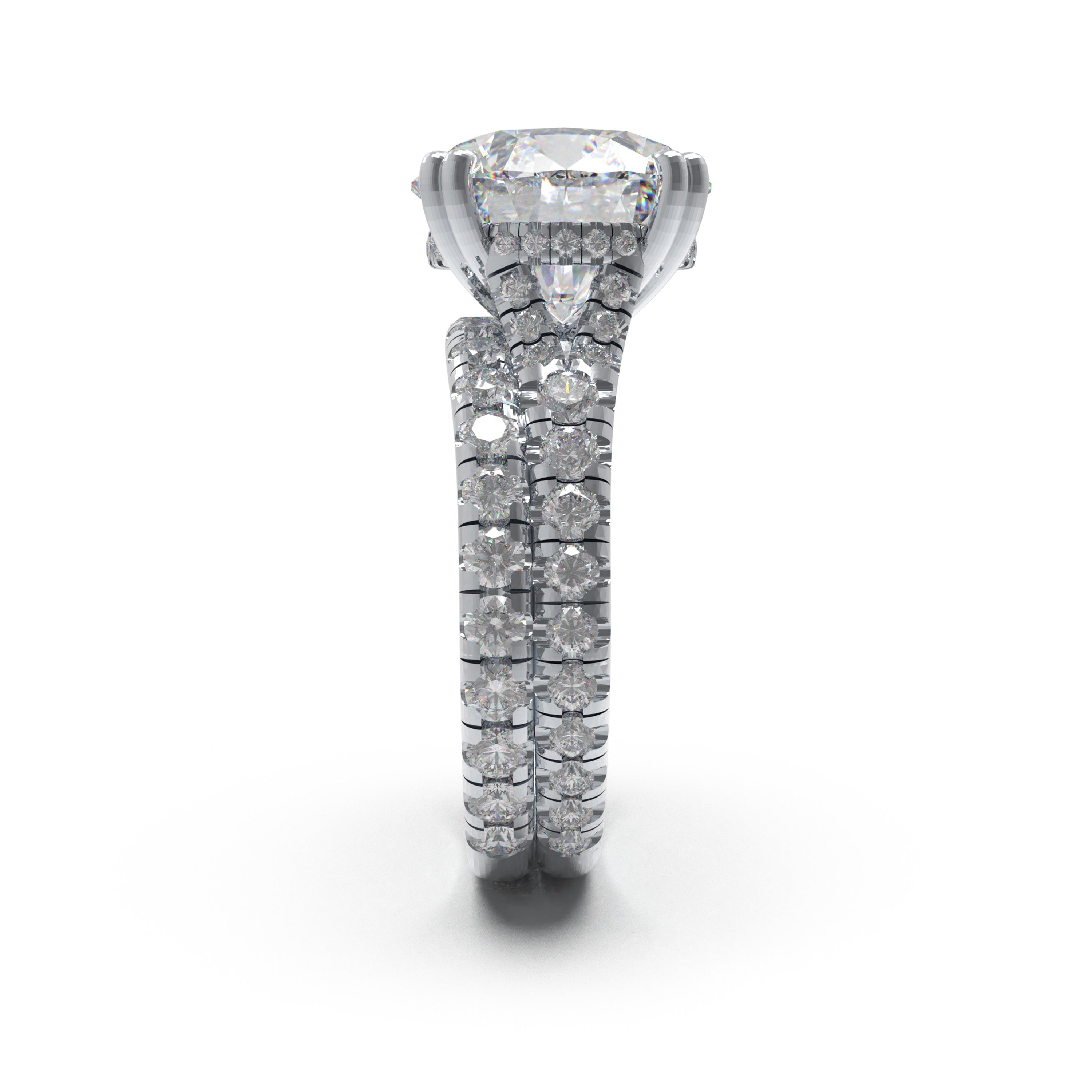 RADIANT ORBIT 4 CT Round Lab-Grown Diamond Bridal Ring Set