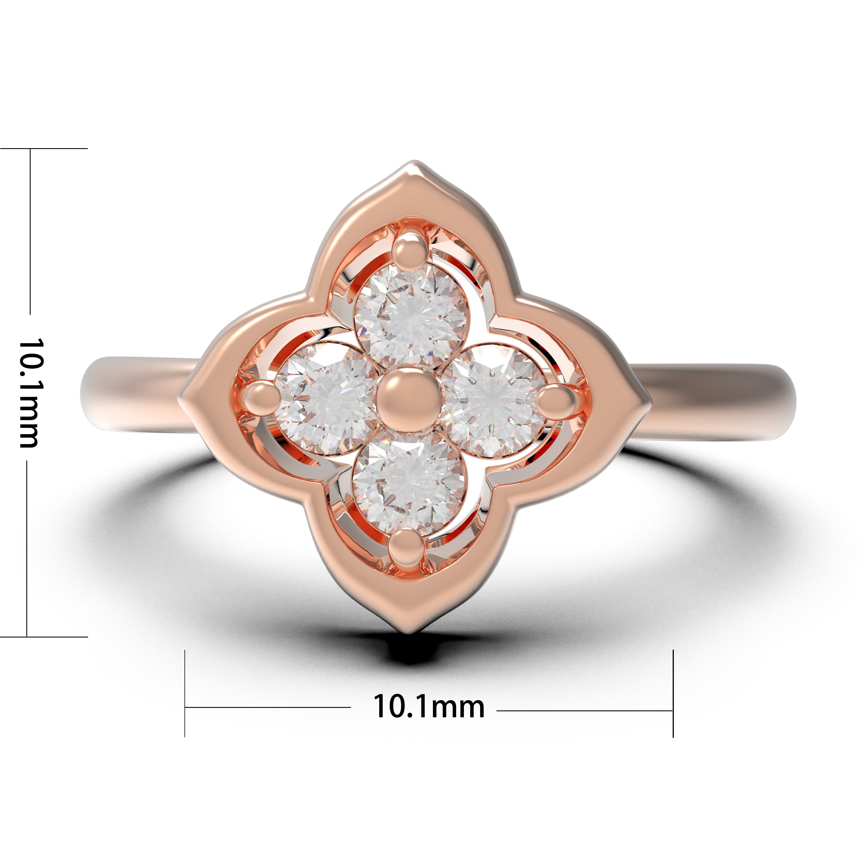 Serene Bloom Clover Diamond Ring
