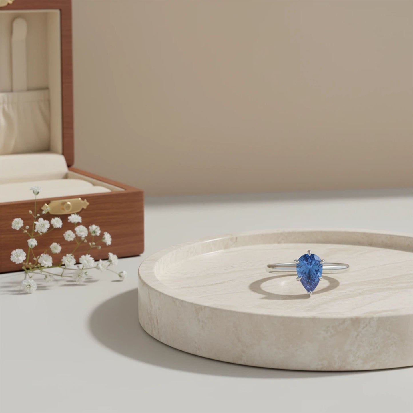 2ct Lab-Grown Lab-grown sapphire Gemstone Ring 10K/14K White Gold & 950 Platinum | Anniversary Engagement Wedding Gift