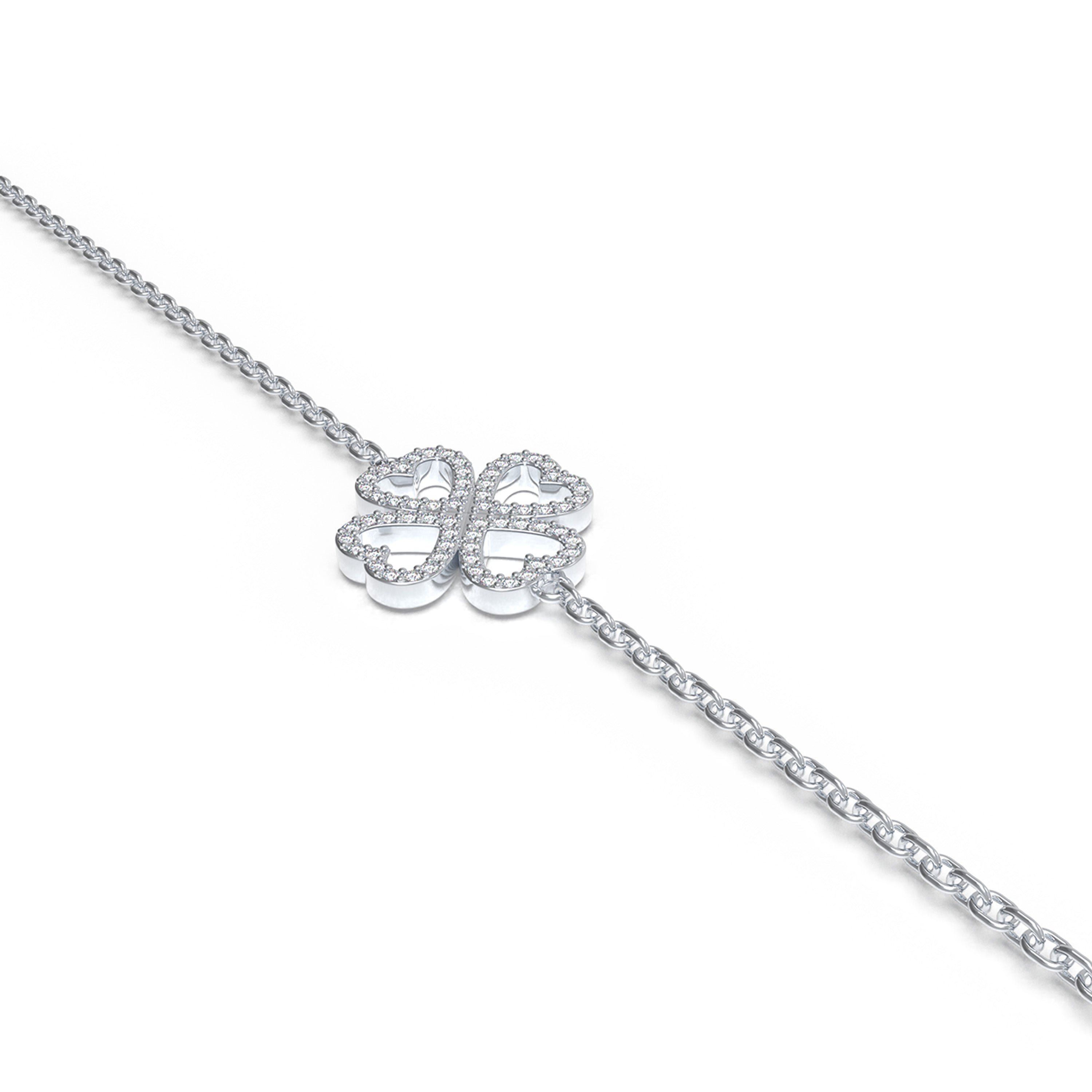 0.4CT Lab Grown Moissanite Heart Lucky Bracelet, 925 Sterling Silver Hypoallergenic Dainty Bracelet, Jewelry Gift for Women Anniversary Holiday Birthday