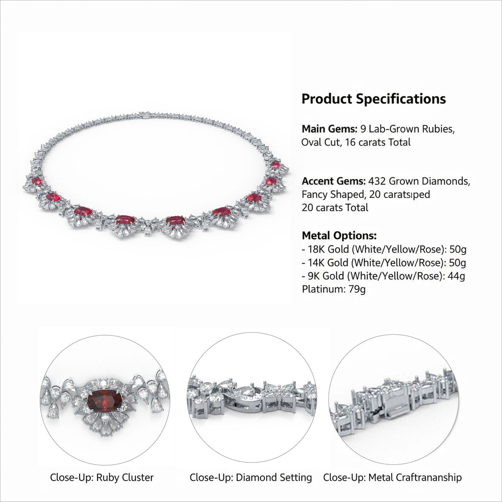 ELVORIQUE Atelier Cultured Ruby and Lab-Grown Diamond Necklace