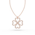 ELVORIQUE 0.50 CTW Lab-Grown Diamond Four-Heart Clover Necklace