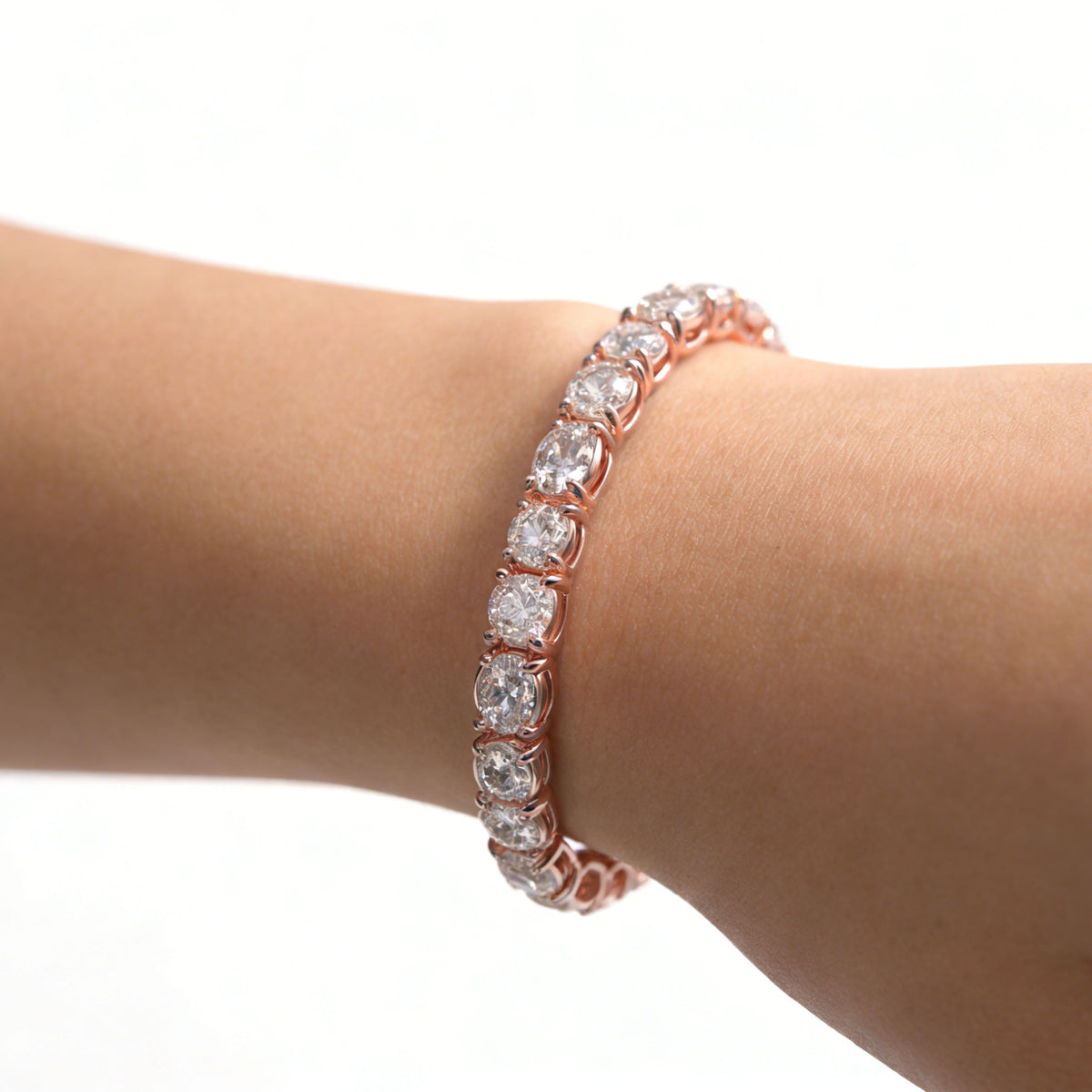 ELVORIQUE 4–10 CTW Lab-Grown Diamond Tennis Bracelet in Rose Gold