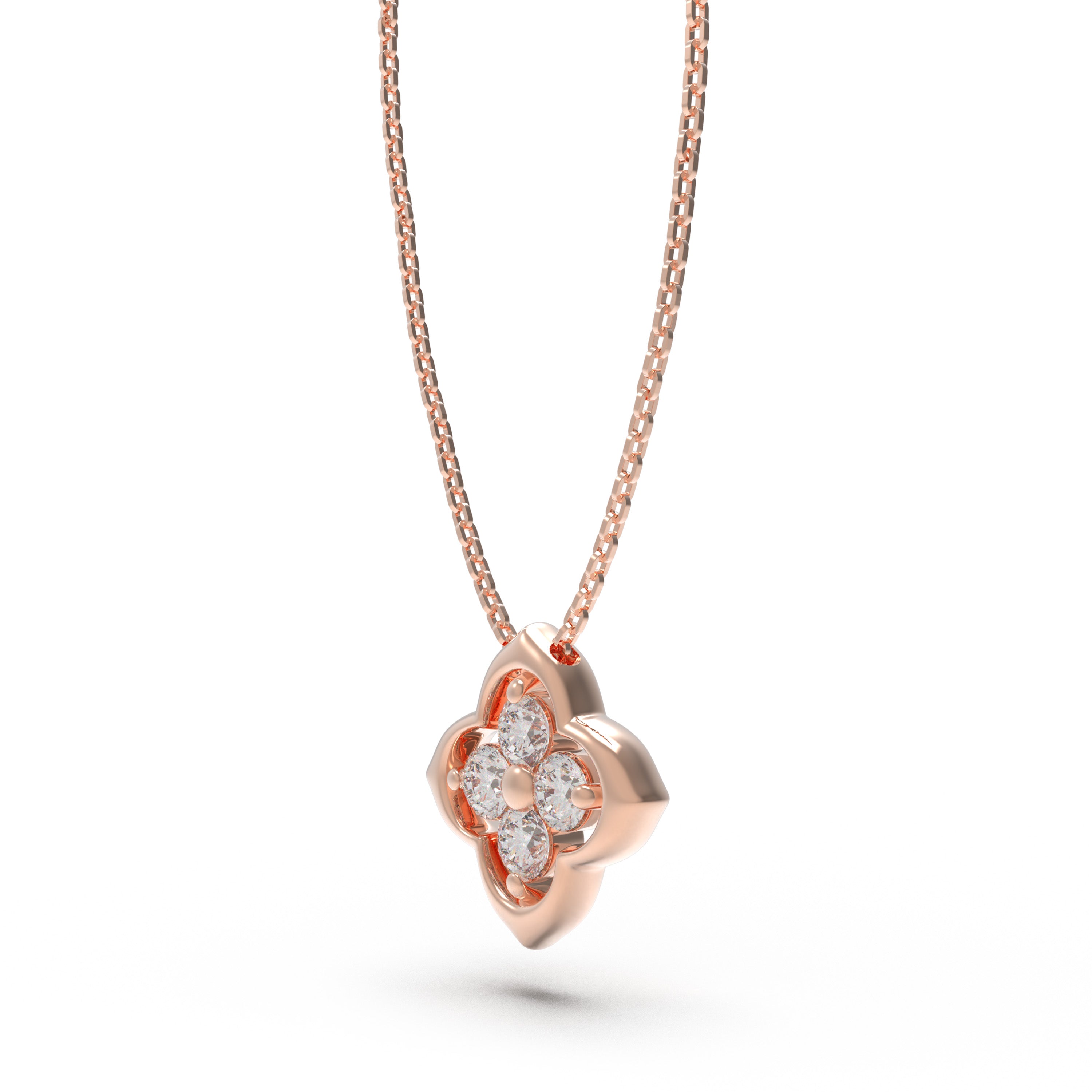 Women's Rose Gold Pendant Necklace, 0.4ct Lab-Grown Diamond, Song Dynasty Aesthetics Jewelry, Ideal Gift for Sister, Mother, Lover, Client