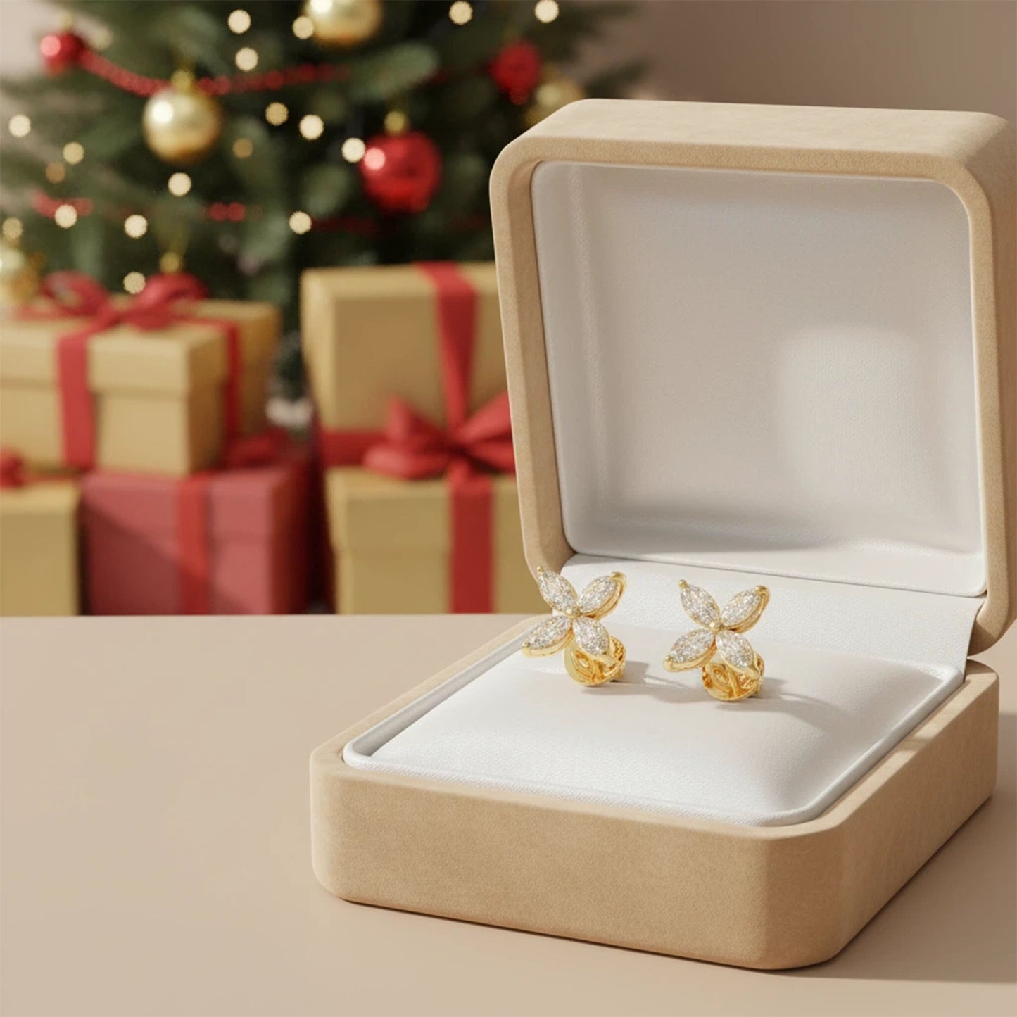 Classic Marquise Lab-Grown Diamond Stud Earrings in Gold | 1ct or 2ct Total Weight