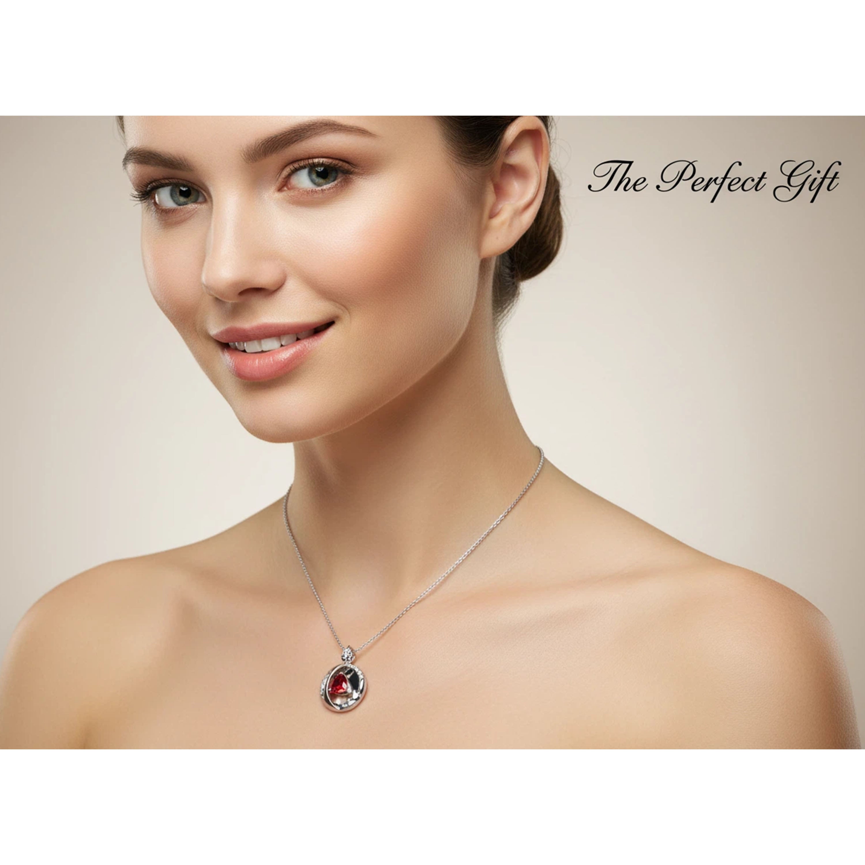 Lab-Grown 1CT Ruby Pendant Necklace with 6 VVS1-VVS2 D-E Color Diamonds, 10K/14K White/Yellow/Rose Gold & Platinum, Ideal Gift for Anniversary/Valentine’s Day/Christmas