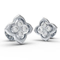 Serene Bloom Clover Moissanite Stud Earrings