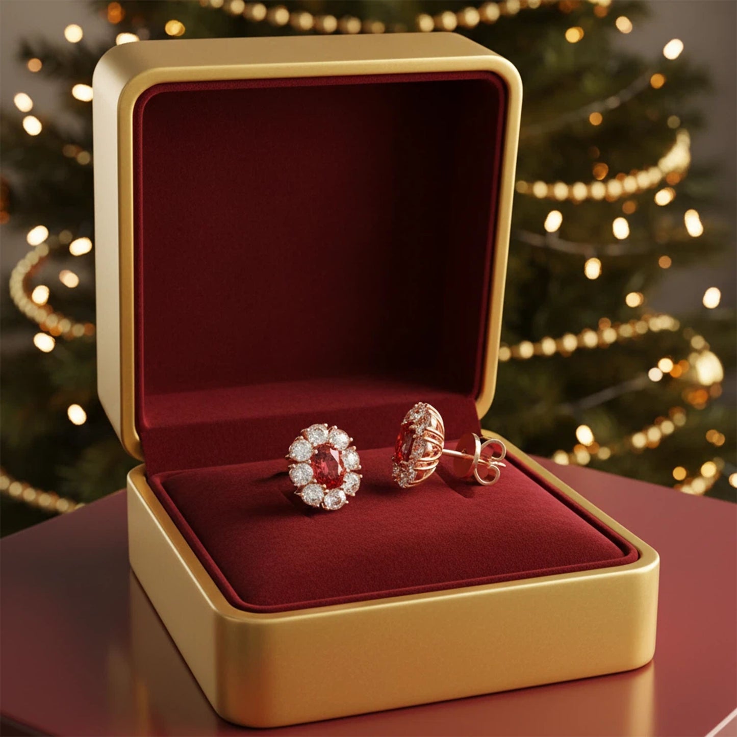 Customizable 10K/14K Rose/White/Yellow Gold Or 950 Platinum Double Lab-Grown Ruby Earrings (1.5ct Total) | VVS1-VVS2 D-E Color | Gift for Women