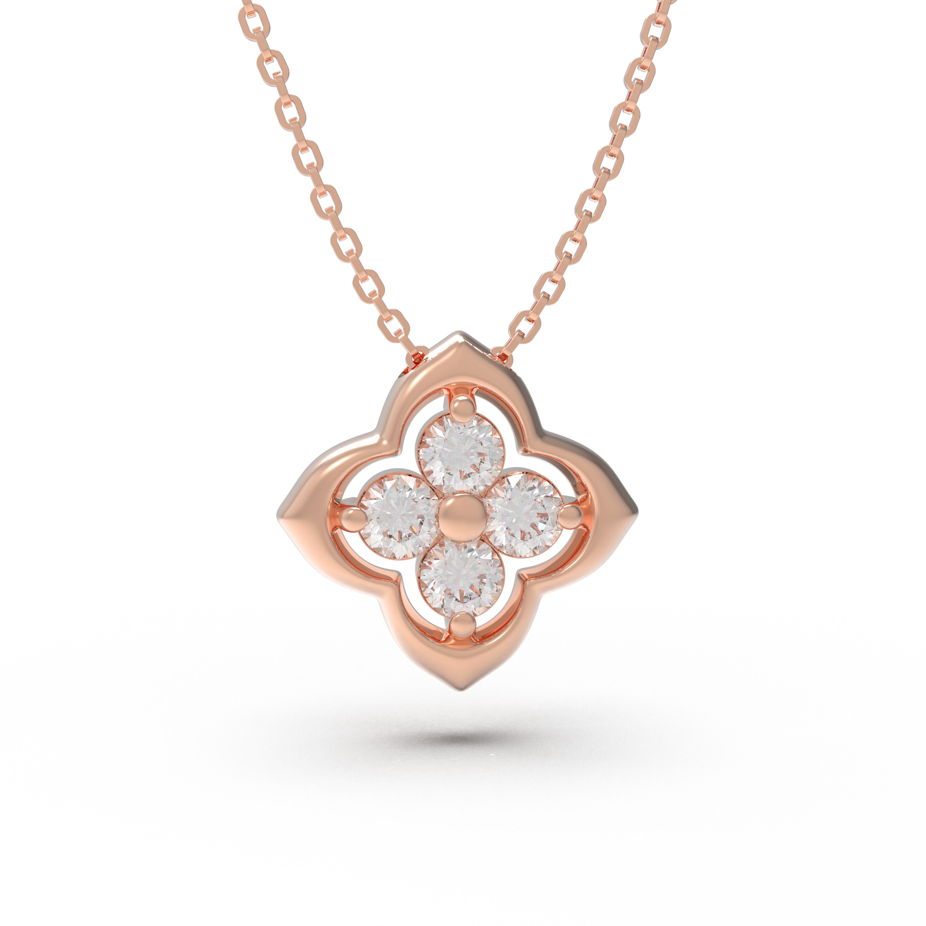 Women's Rose Gold Pendant Necklace, 0.4ct Lab-Grown Diamond, Song Dynasty Aesthetics Jewelry, Ideal Gift for Sister, Mother, Lover, Client