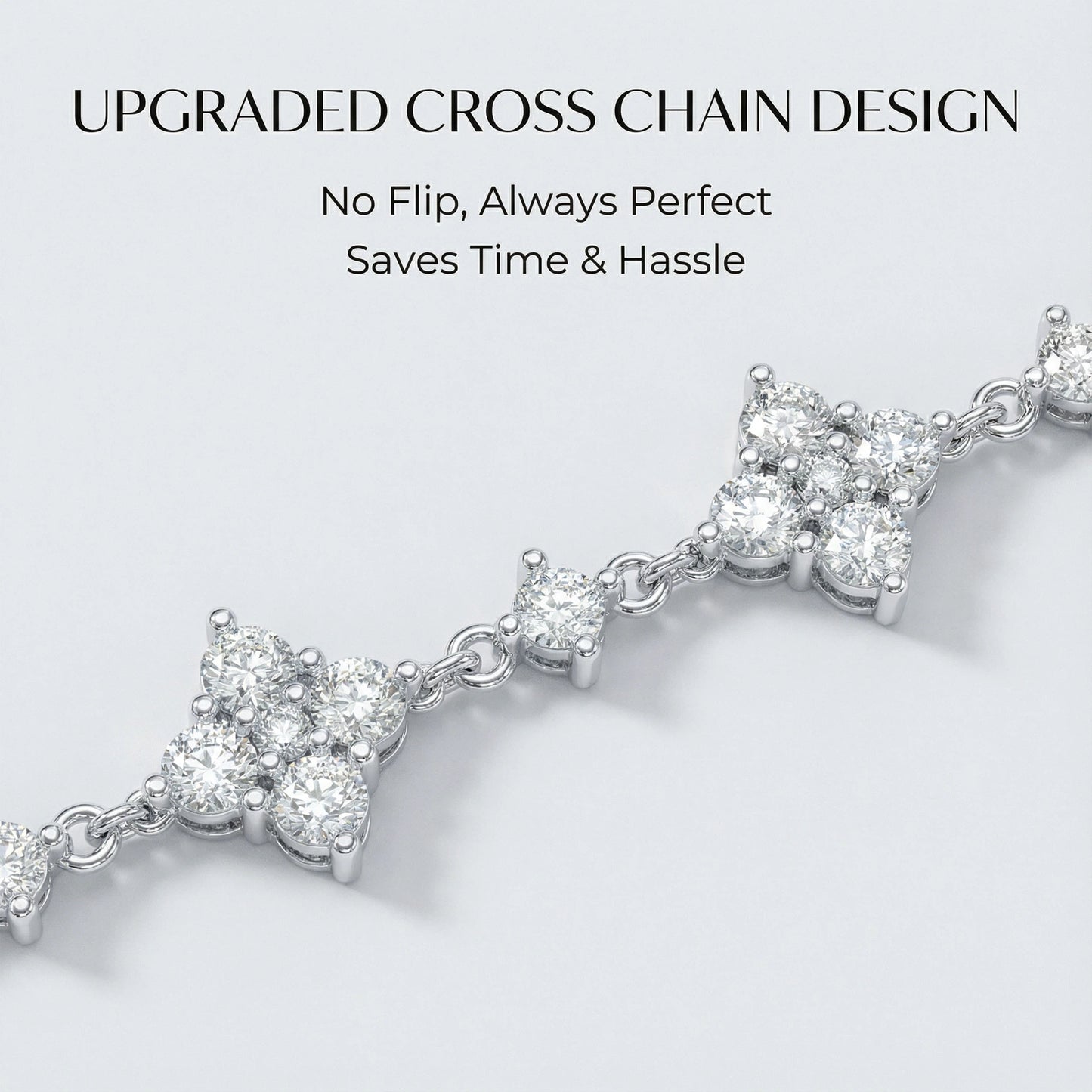 4Leaf Clover Lucky Bracelet – 925 Sterling Silver, Lab-Grown Moissanite, Ideal Gift for Women
