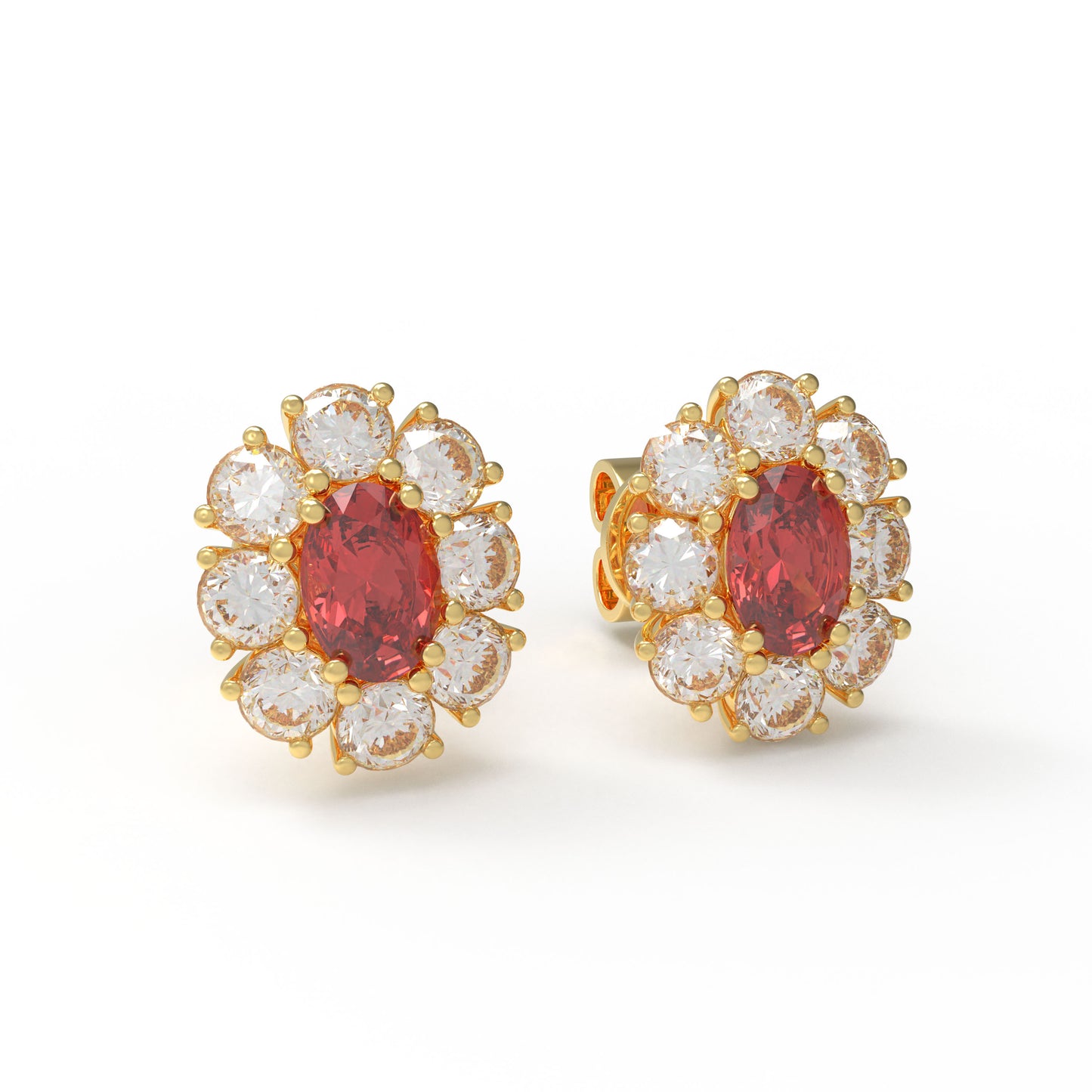 Customizable 10K/14K Rose/White/Yellow Gold Or 950 Platinum Double Lab-Grown Ruby Earrings (1.5ct Total) | VVS1-VVS2 D-E Color | Gift for Women