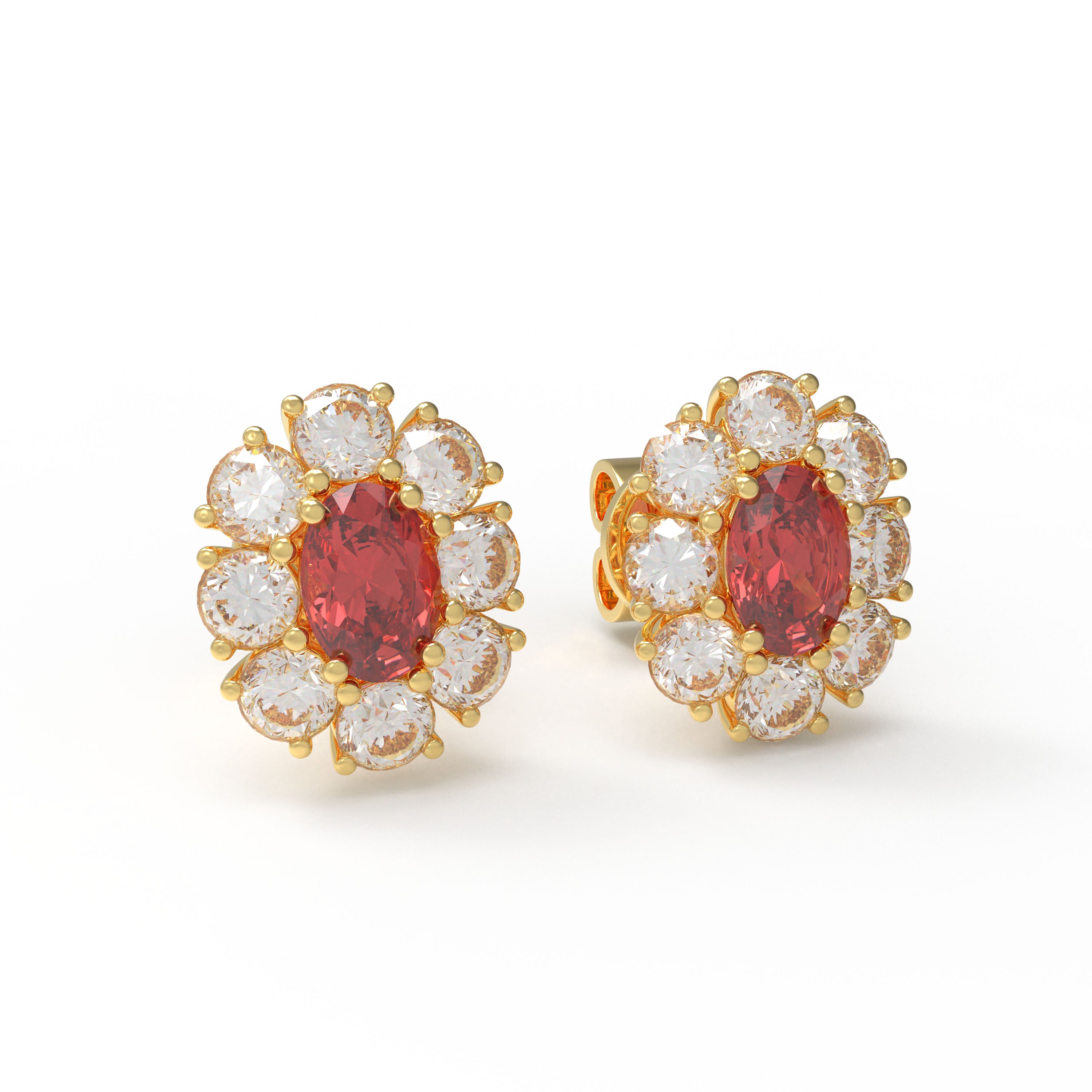 Customizable 10K/14K Rose/White/Yellow Gold Or 950 Platinum Double Lab-Grown Ruby Earrings (1.5ct Total) | VVS1-VVS2 D-E Color | Gift for Women