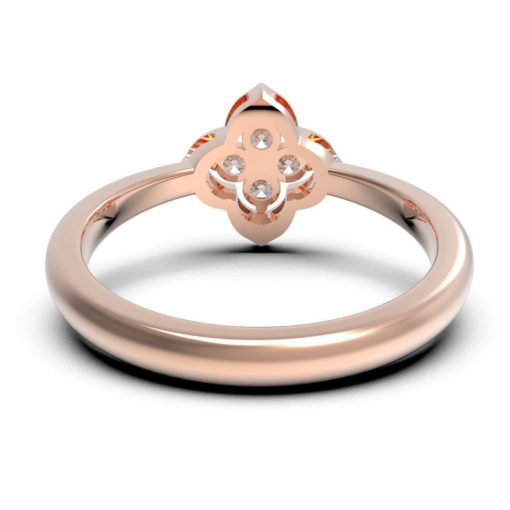 Serene Bloom Clover Diamond Ring