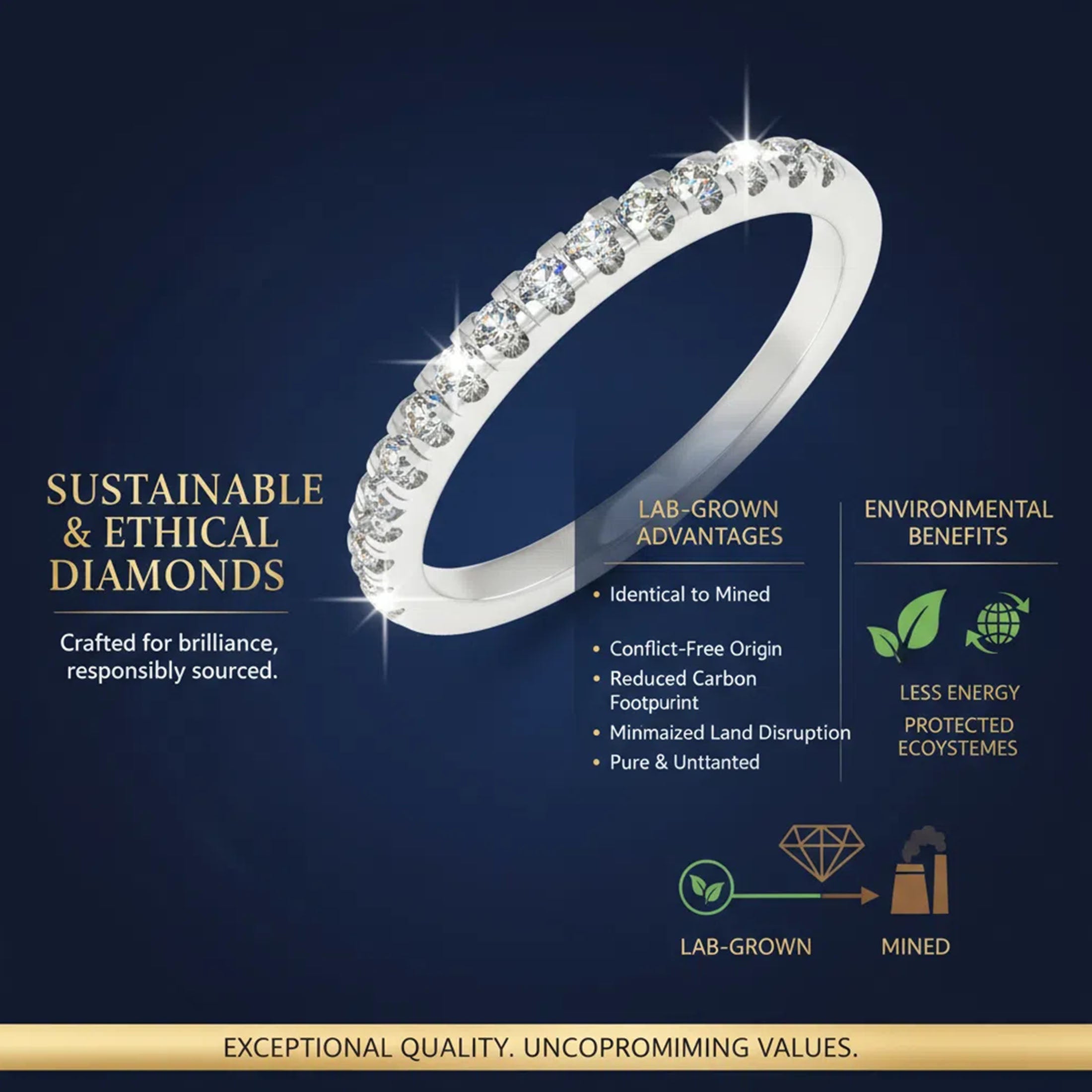 Timeless Brilliance Lab-Grown Diamond Half Eternity Band