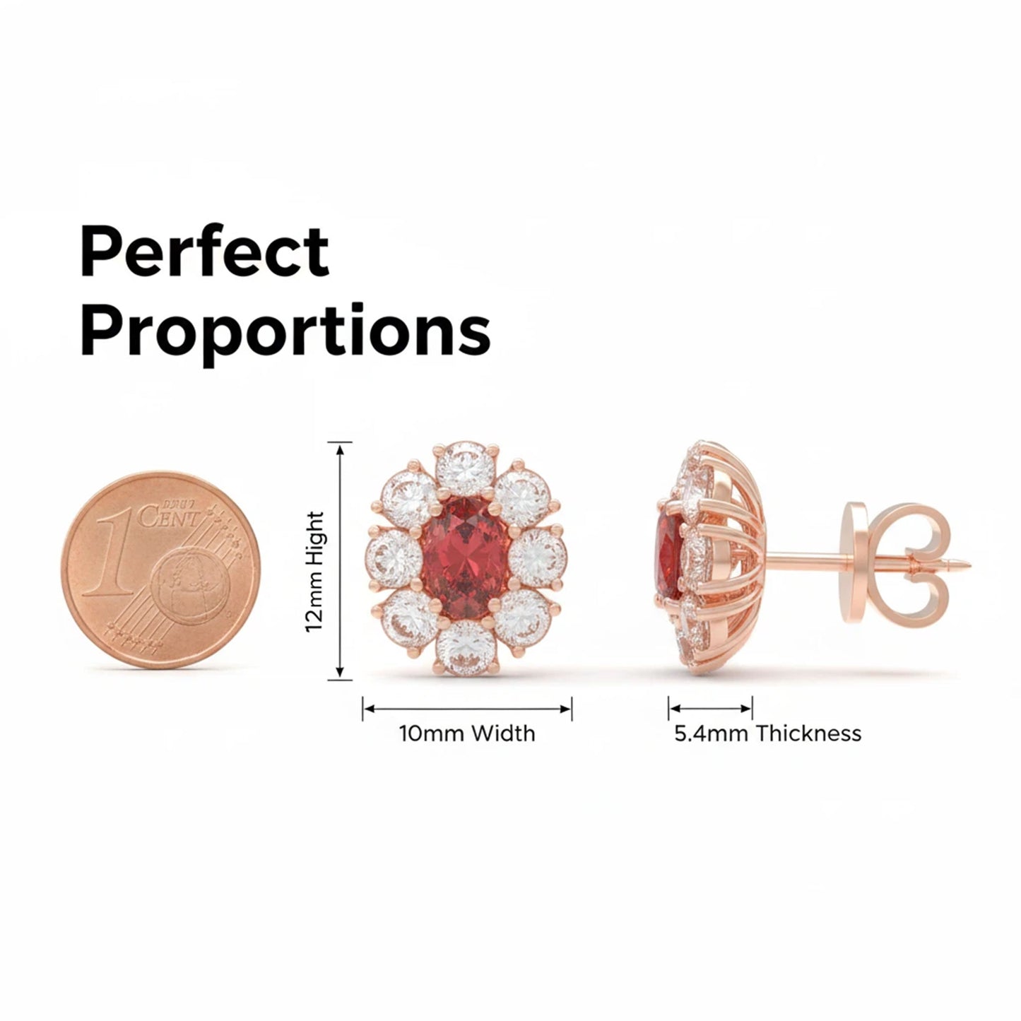 Customizable 10K/14K Rose/White/Yellow Gold Or 950 Platinum Double Lab-Grown Ruby Earrings (1.5ct Total) | VVS1-VVS2 D-E Color | Gift for Women