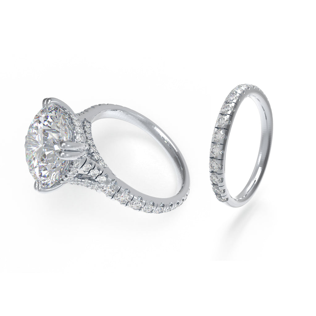 RADIANT ORBIT 4 CT Round Lab-Grown Diamond Bridal Ring Set