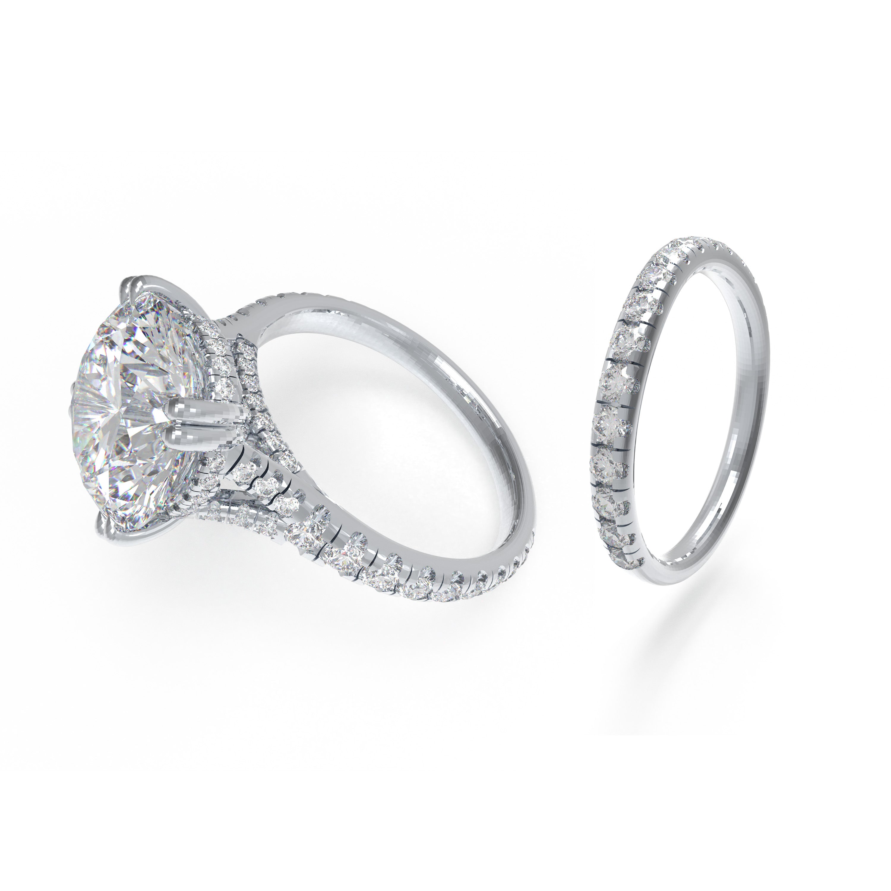 RADIANT ORBIT 4 CT Round Lab-Grown Diamond Bridal Ring Set