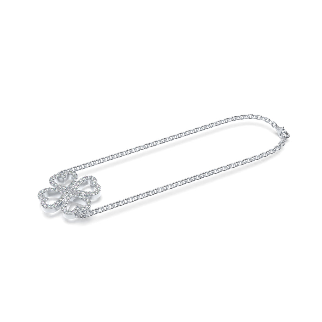 Lucky Hearts Clover Lab-Grown Diamond Bracelet