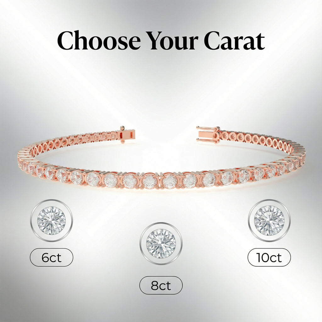 River of Eternity 6â€?0CT Lab-Grown Diamond Tennis Bracelet in Rose Gold