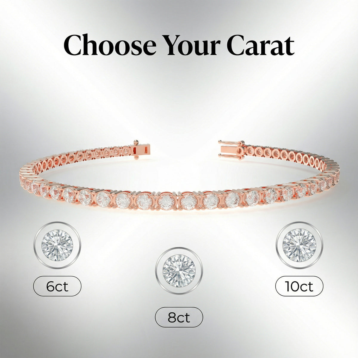 River of Eternity 6â€?0CT Lab-Grown Diamond Tennis Bracelet in Rose Gold
