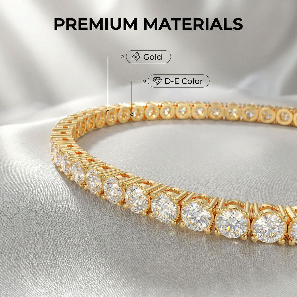 Golden River of Eternity 6â€?0CT Lab-Grown Diamond Tennis Bracelet
