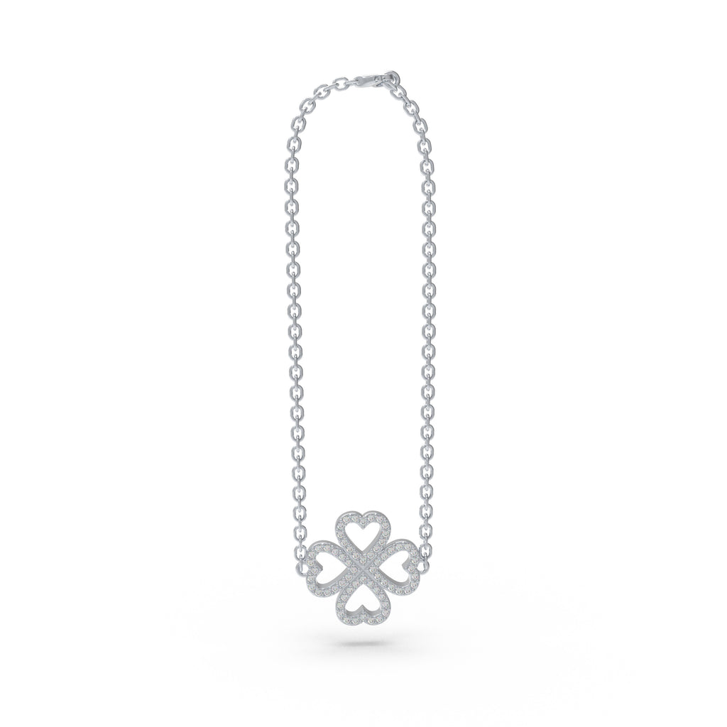 Lucky Hearts Clover Lab-Grown Diamond Bracelet