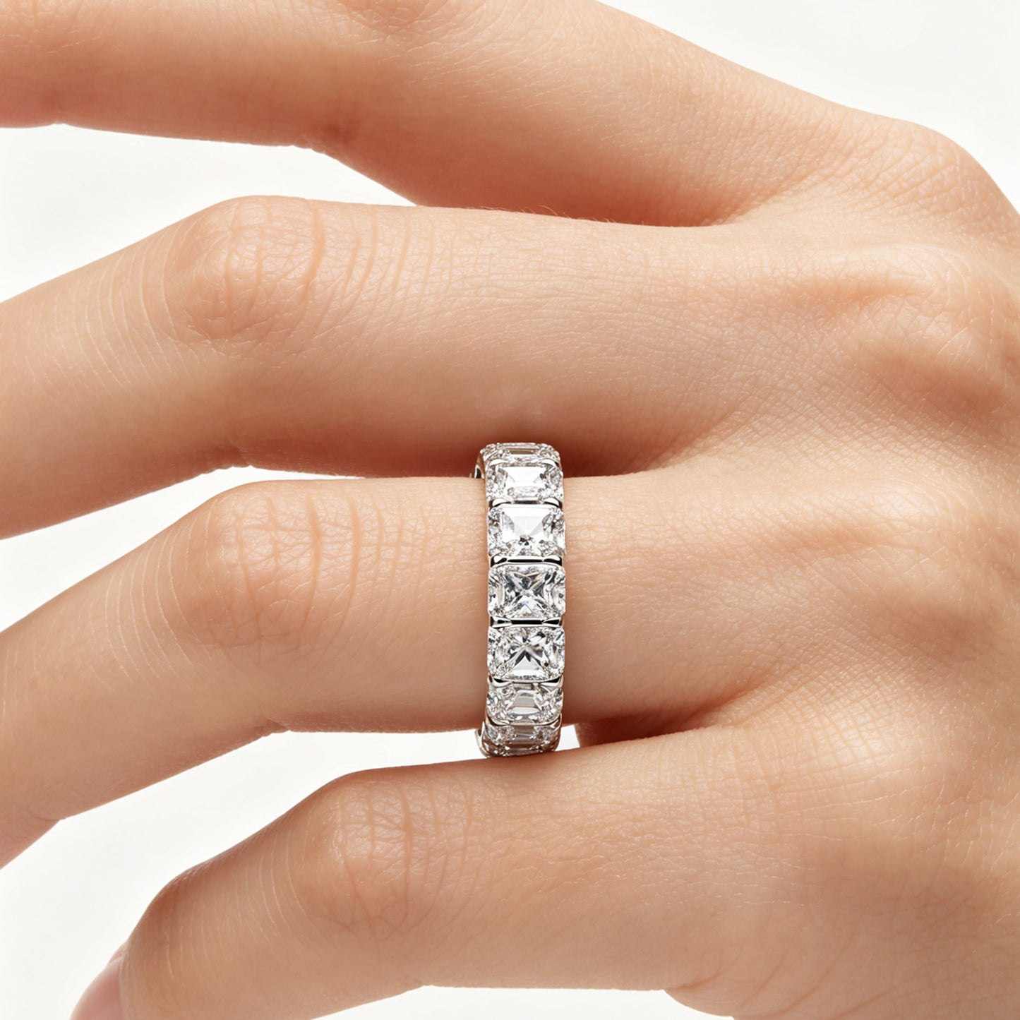 Ophelia Eternity 3.6 Carat (ctw) LAB GROWN Diamond Vintage Engagement Platinum Ring Wedding Ring for Women, Eternal Covenant Full Diamond Round Ring, Luxury Ring for Women (Clarity VVS1-VVS2)