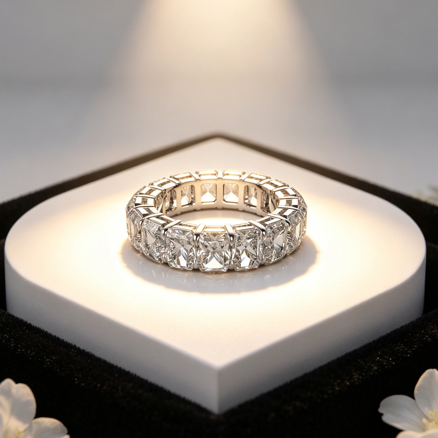 Ophelia Eternity 3.6 Carat (ctw) LAB GROWN Diamond Vintage Engagement Platinum Ring Wedding Ring for Women, Eternal Covenant Full Diamond Round Ring, Luxury Ring for Women (Clarity VVS1-VVS2)
