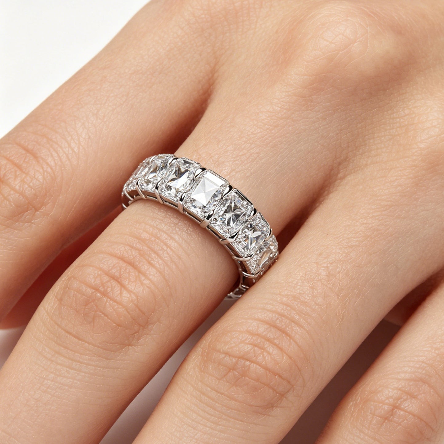 Ophelia Eternity 3.6 Carat (ctw) LAB GROWN Diamond Vintage Engagement 9K /14K /18K Gold Ring Wedding Ring for Women, Eternal Covenant Full Diamond Round Ring, Luxury Ring for Women (Clarity VVS1-VVS2)