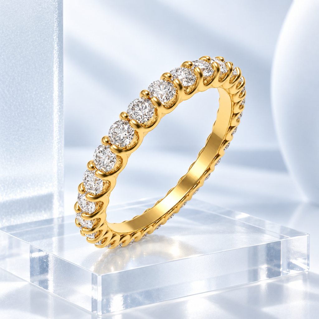 Golden Orbit 1 CTW Lab-Grown Diamond Full Eternity Ring in Yellow Gold