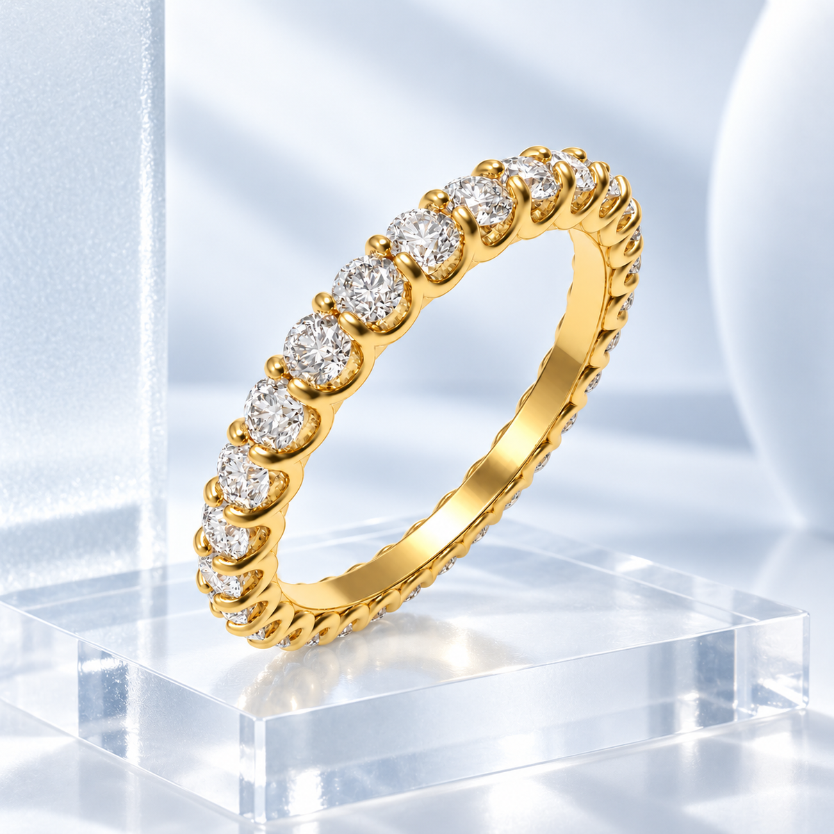 Golden Orbit 1 CTW Lab-Grown Diamond Full Eternity Ring in Yellow Gold