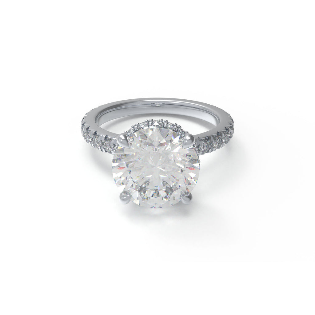 Eternal Crown Platinum Hidden Halo Engagement Ring（D-VVS2）