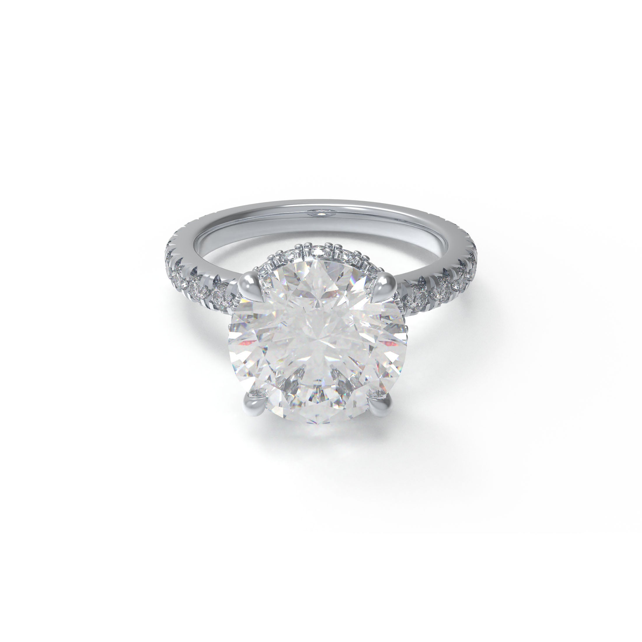Eternal Crown Platinum Hidden Halo Engagement Ring（D-VVS2）