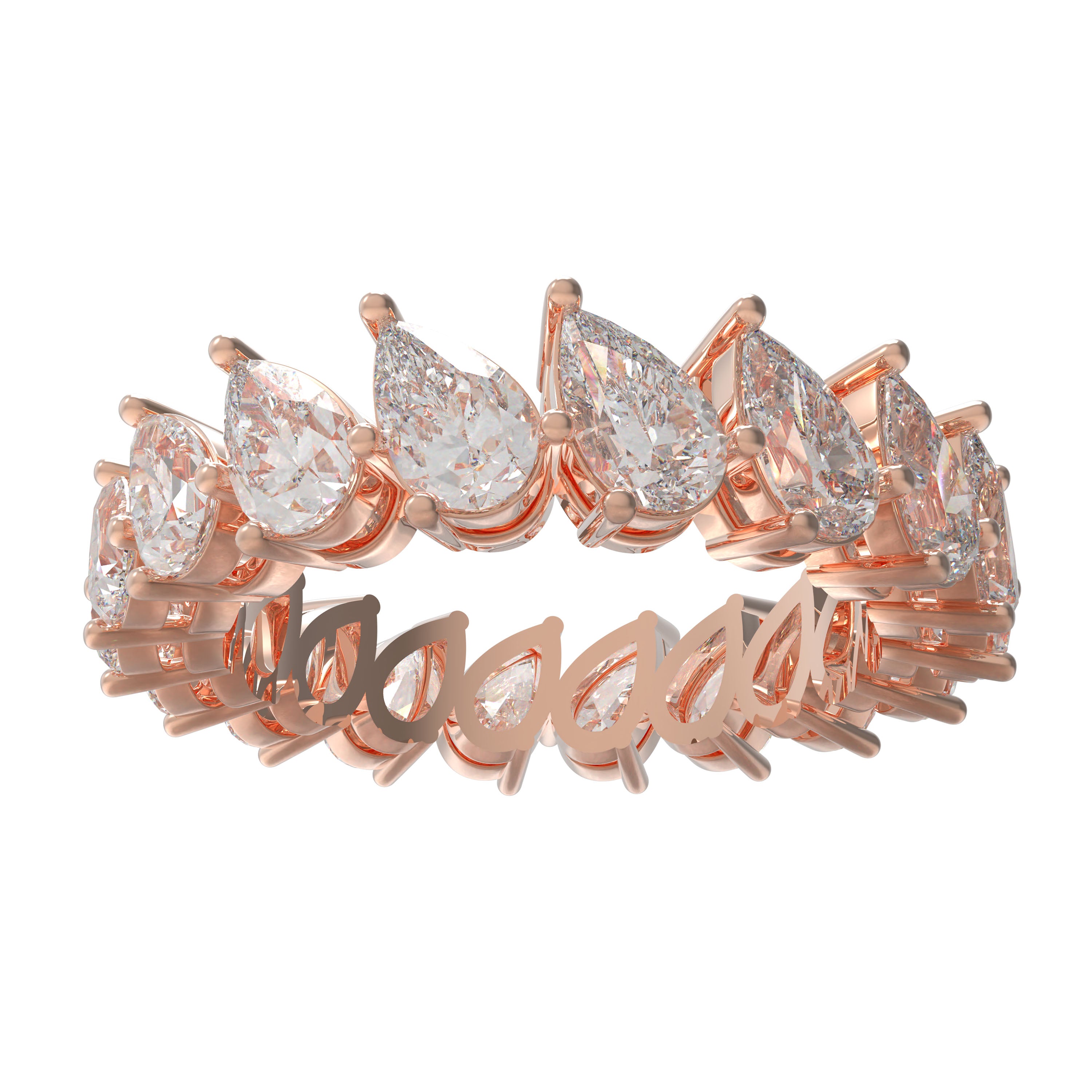 Drops of Eternity 3 CTW Pear Lab-Grown Diamond Full Eternity Band in Rose Gold