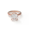 Handmade Rose Gold Lab-Grown Diamond Pavé Engagement Ring – 1CT/2CT/3CT