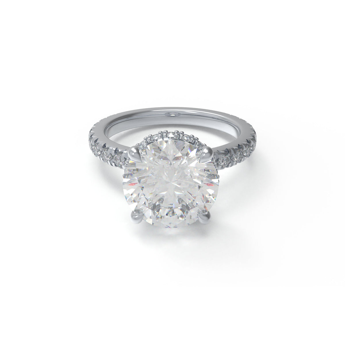 Eternal Halo Round Moissanite Engagement Ring in Sterling Silver