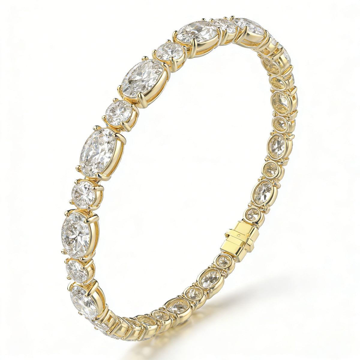 ELVORIQUE 4–10 CTW Lab-Grown Diamond Tennis Bracelet in Yellow Gold