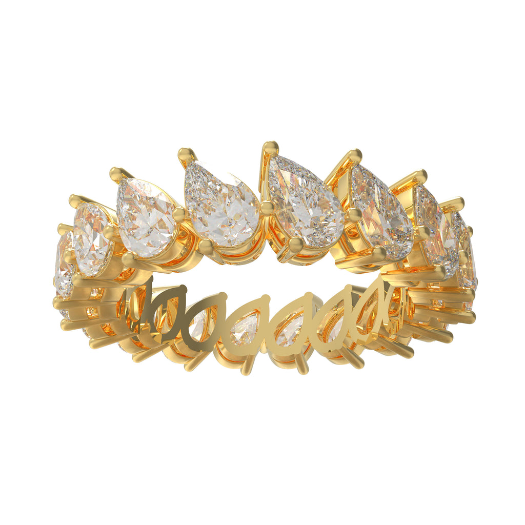 Drops of Eternity 3 CTW Pear Lab-Grown Diamond Full Eternity Band in Yellow Gold
