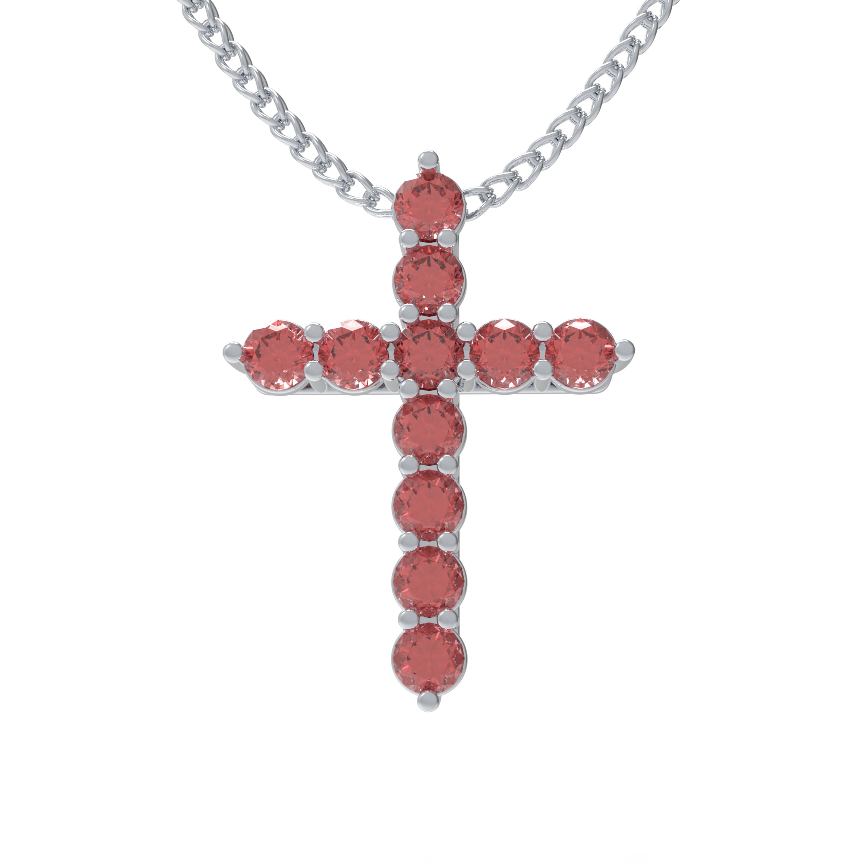 925 Sterling Silver Pendant Necklace with 1ct Lab-Created Rubies (11 Round 3mm) - 450mm Chain, Anniversary & Valentine's Day Gift for Her