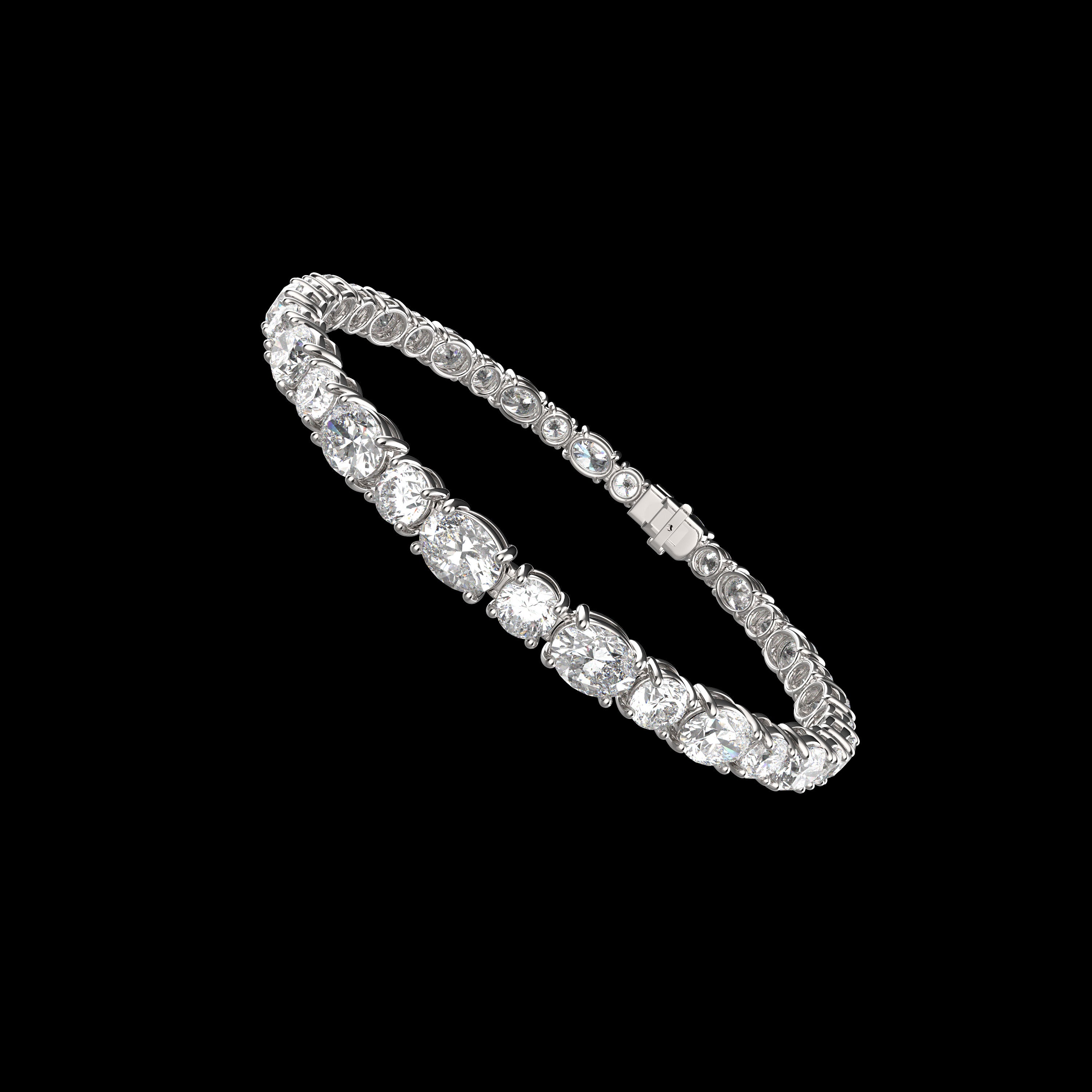 Ophelia Eternity 4-10ct 9K/14K18K  White Gold Lab-grown diamond Tennis Bracelet, 4-Prong, D-VS2/SI1 - Free