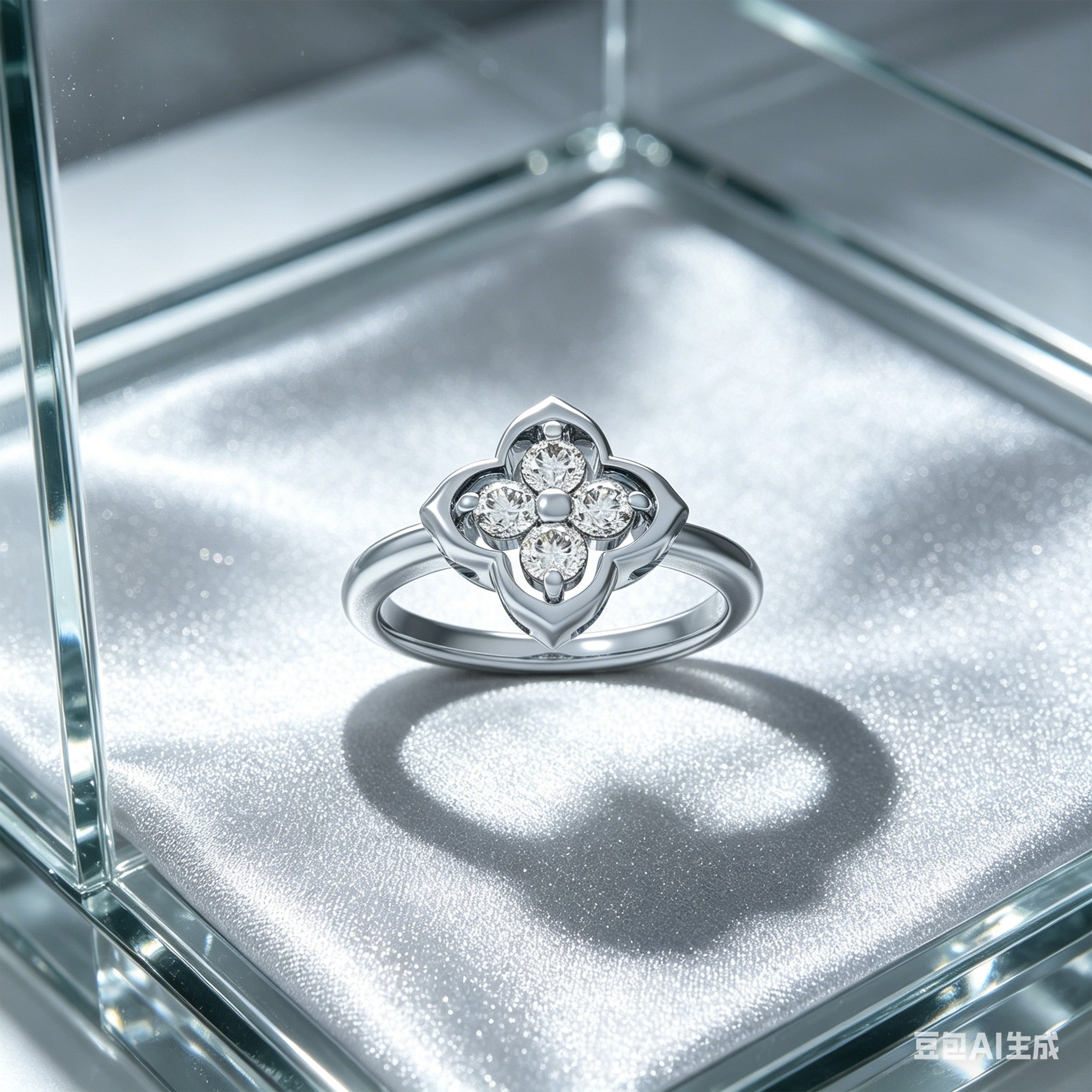 Serene Bleoom Clover Moissanite Ring