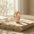 ELVORIQUE Rose Radiance Three-Row Moissanite Eternity Ring