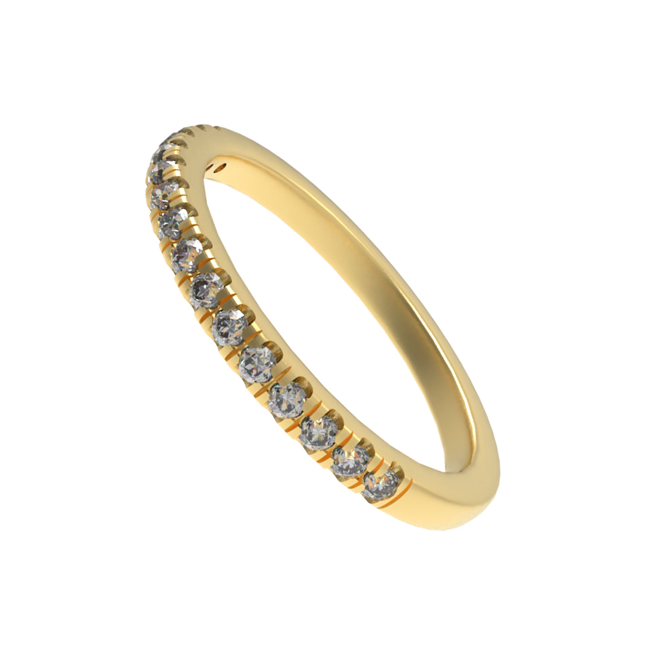 Yellow Gold Lab-Grown Diamond Half Eternity Ring | ELVORIQUE
