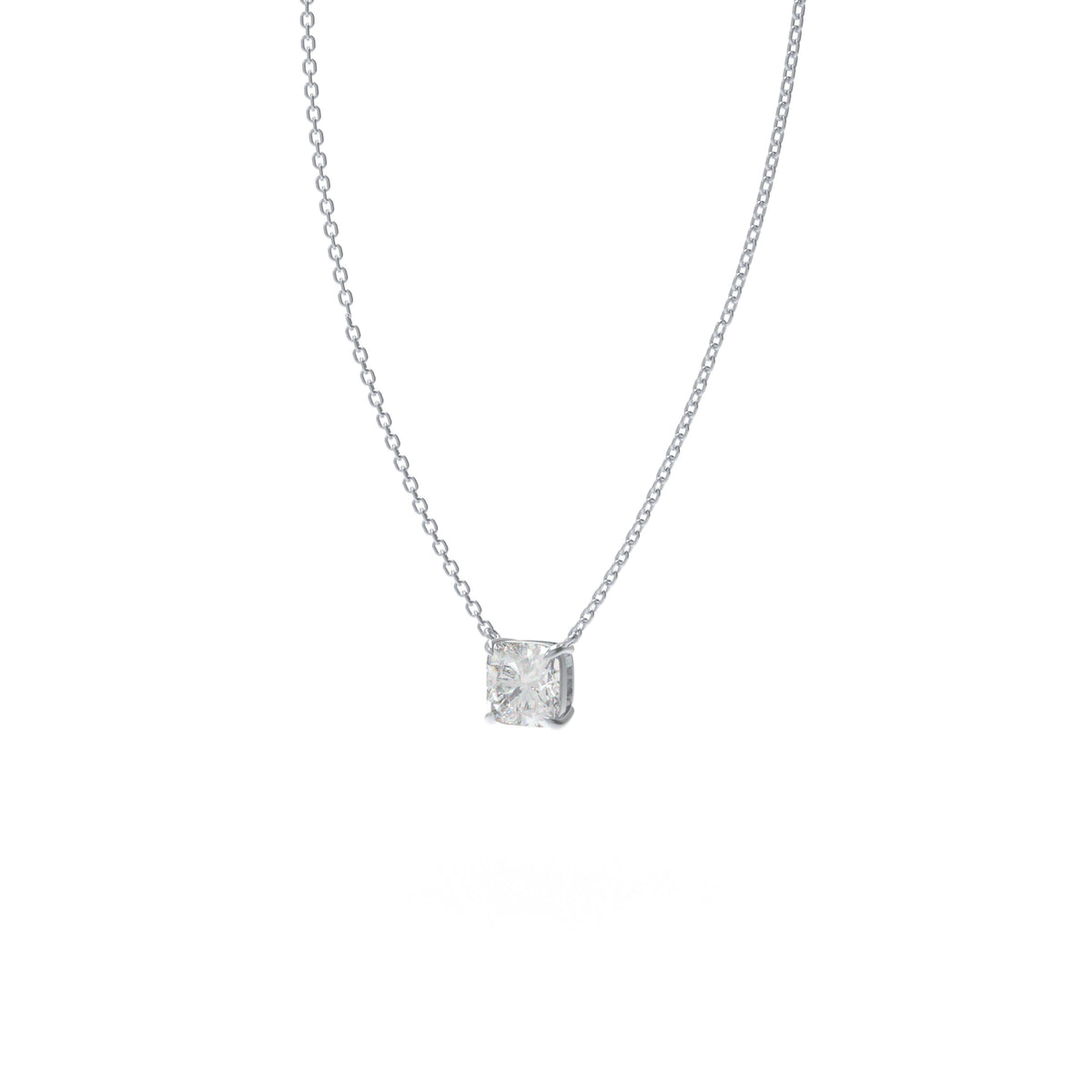 ELVORIQUE JEWELRY Handmade 925 Sterling Silver Cushion Cut Moissanite Pendant Necklace, Perfect Gift for Holidays and Daily Wear